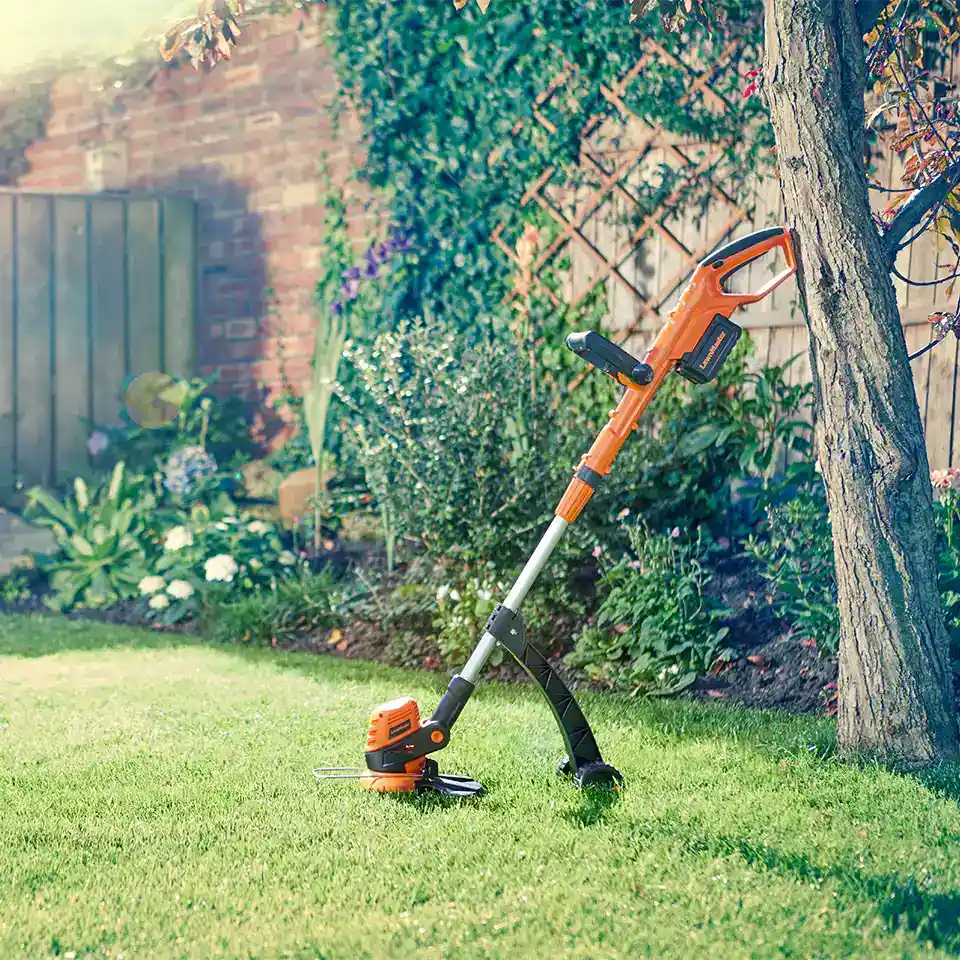 LawnMaster MX 24V Cordless Grass Trimmer | Detachable Wheel Kit - With Battery - Image 10