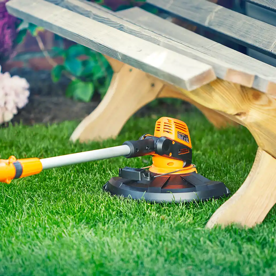 LawnMaster MX 24V Cordless Grass Trimmer | Detachable Wheel Kit - With Battery - Image 11