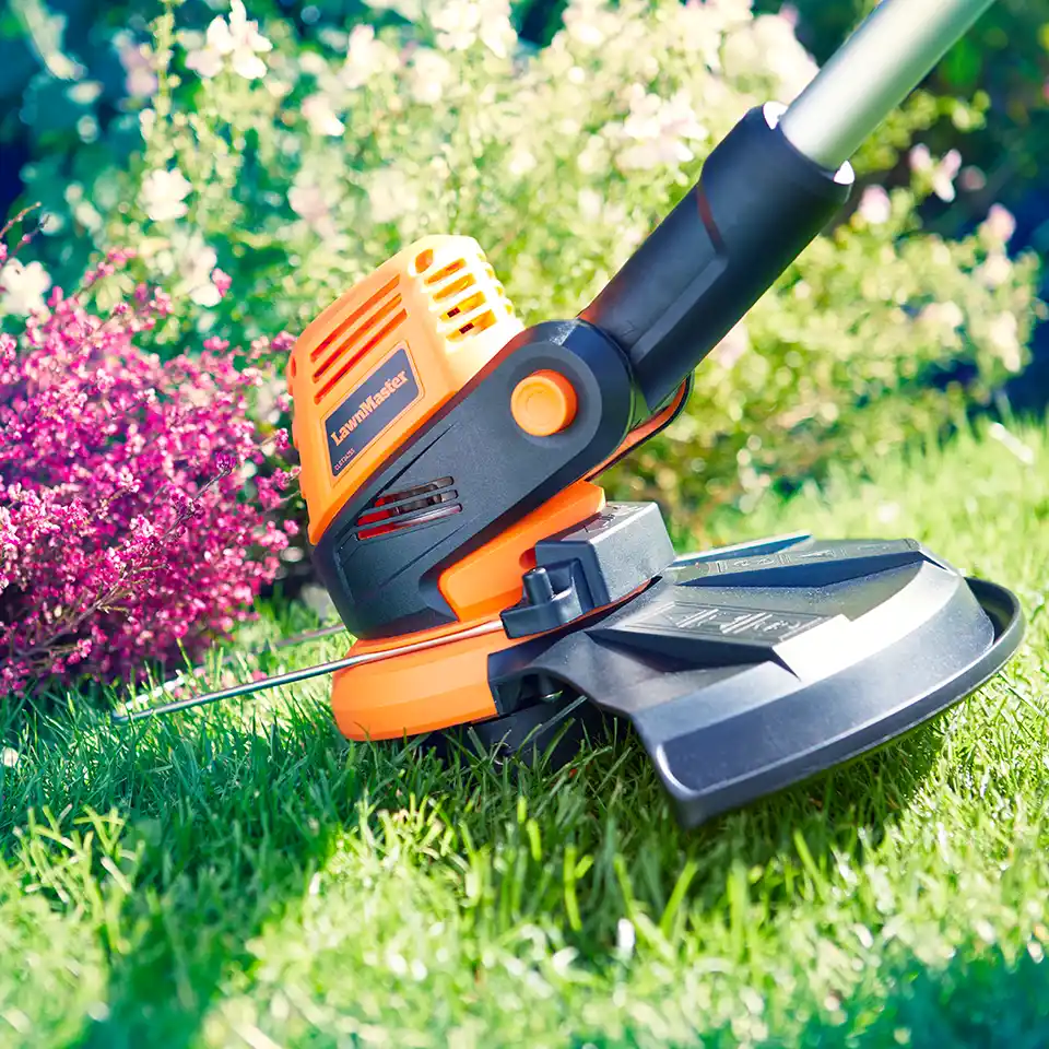 LawnMaster MX 24V Cordless Grass Trimmer | Detachable Wheel Kit - With Battery - Image 3