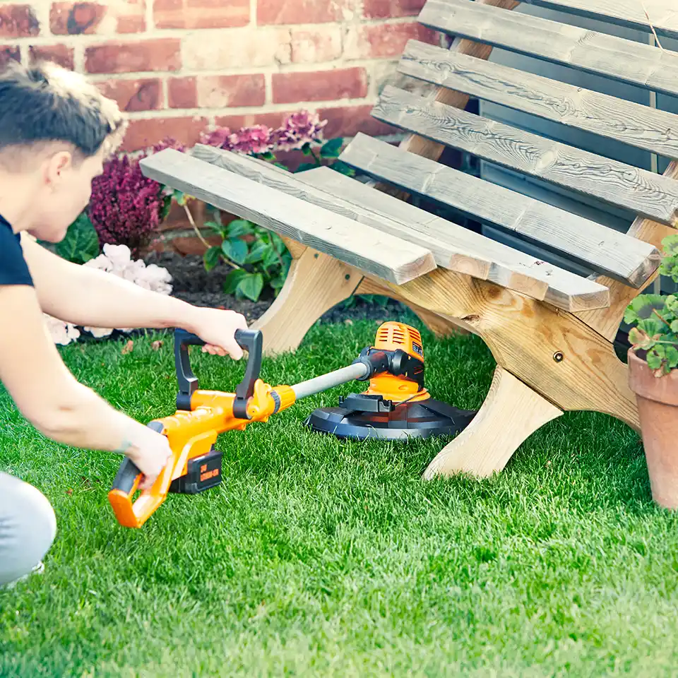 LawnMaster MX 24V Cordless Grass Trimmer | Detachable Wheel Kit - With Battery - Image 6