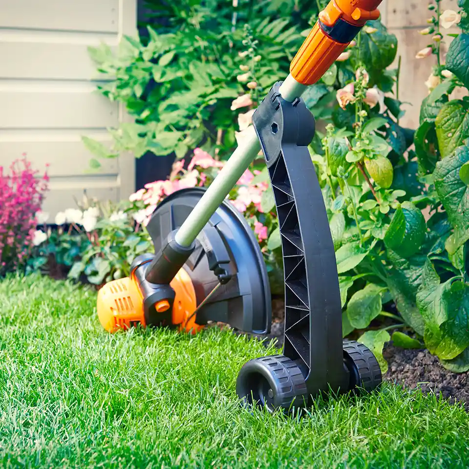 LawnMaster MX 24V Cordless Grass Trimmer | Detachable Wheel Kit - With Battery - Image 7